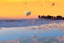 Entdecken Sie die einzigartige Aussicht auf Pamukkale – Heißluftballons - Pamukkale Denizli Türkei